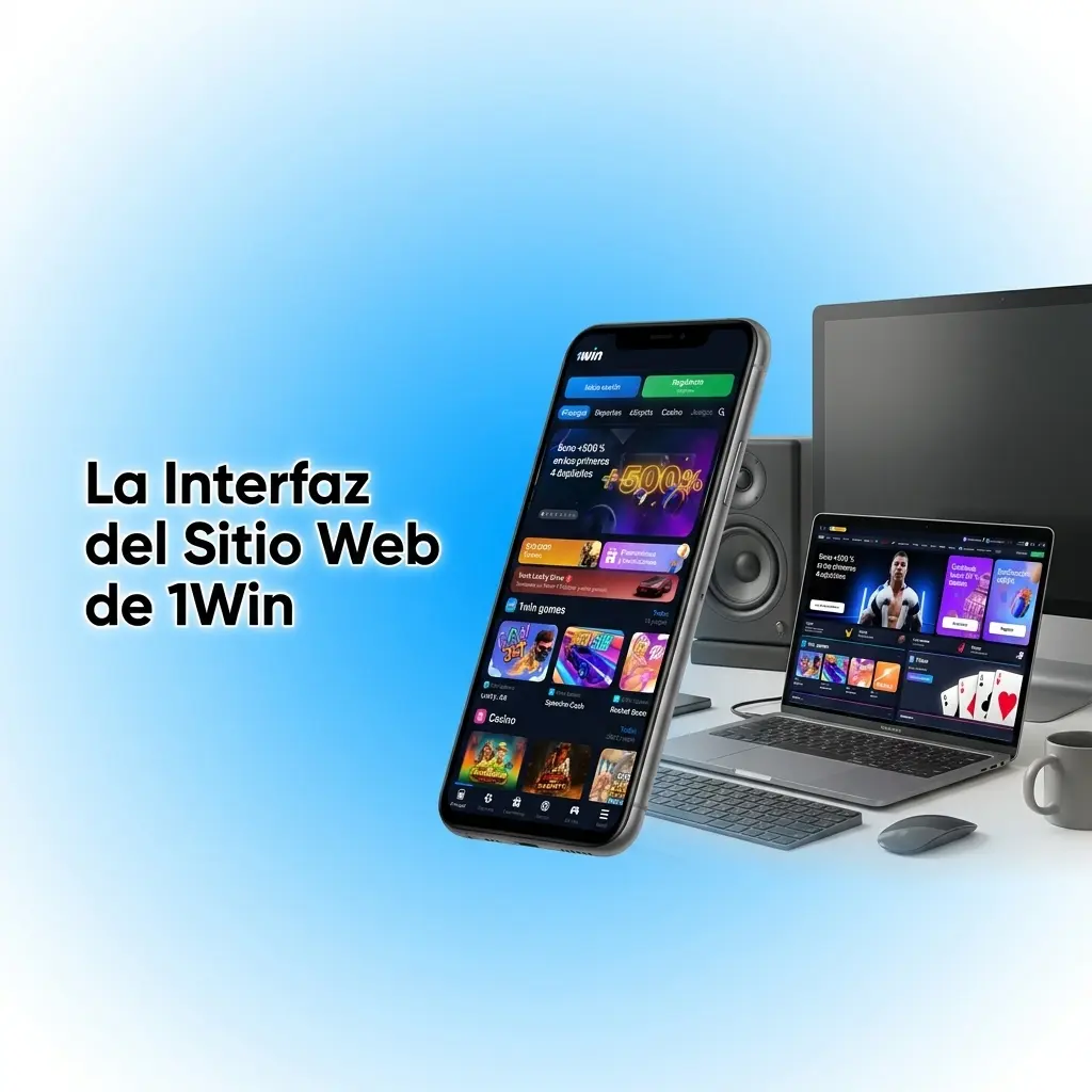 Barra de navegación del sitio web de 1Win México con secciones de Deportes, Casino, Bonos y más